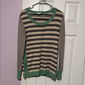 Olive & Oak Green and Brown Crew Neck Sweater